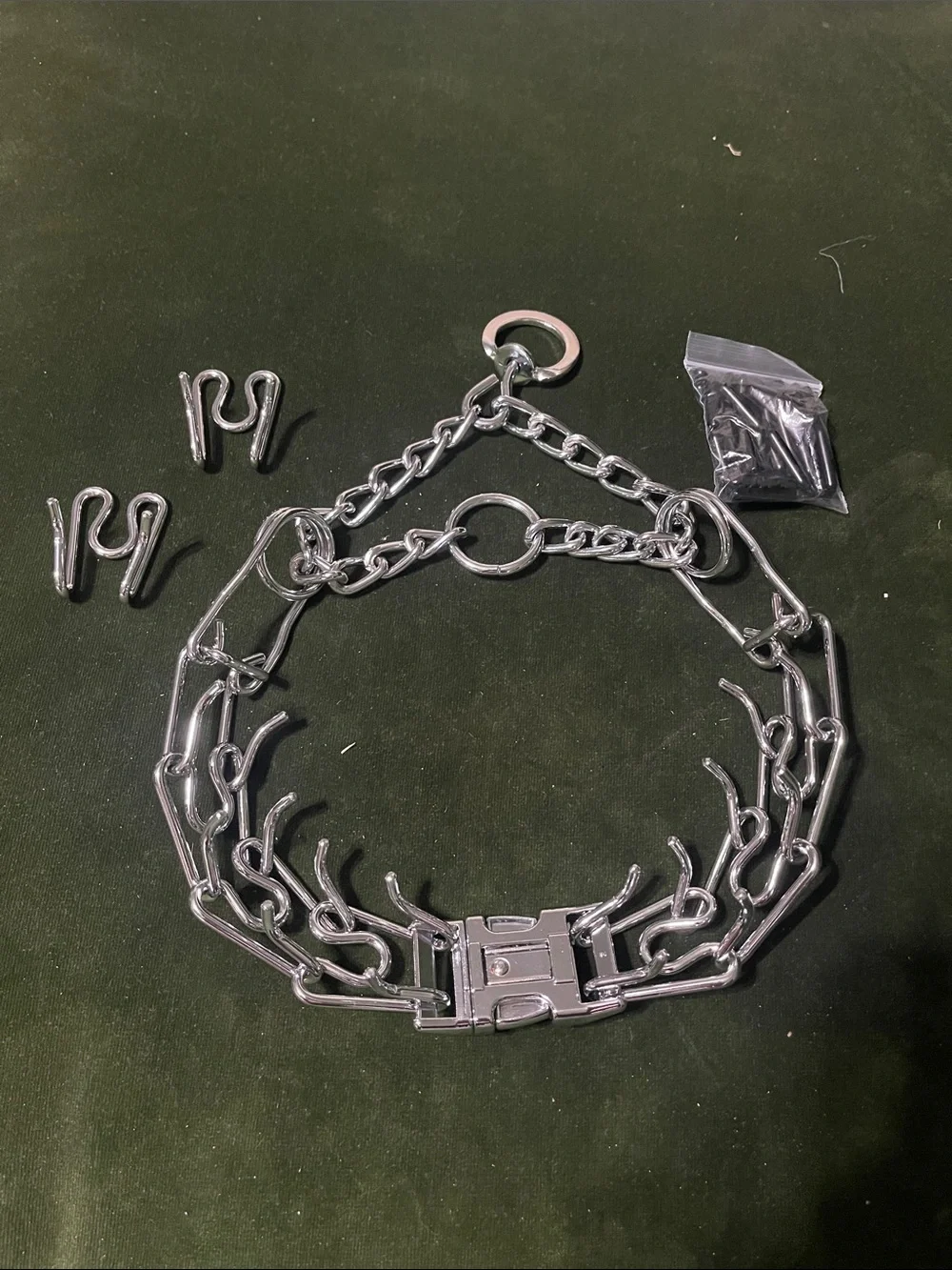 Heavy-Duty Silver Prong Training Collar for Dogs - Never Used